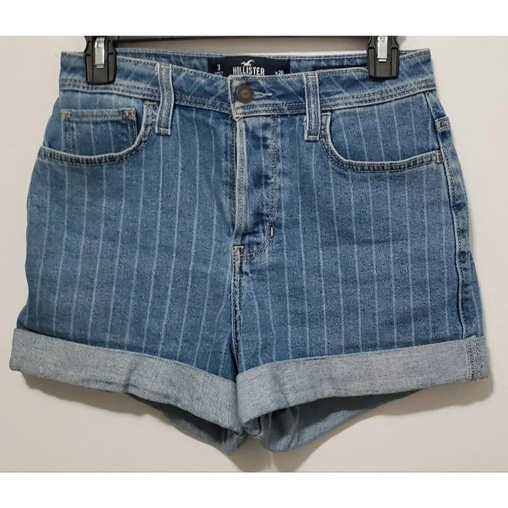 Hollister Pin Stripe Button Fly Ultra High Rise